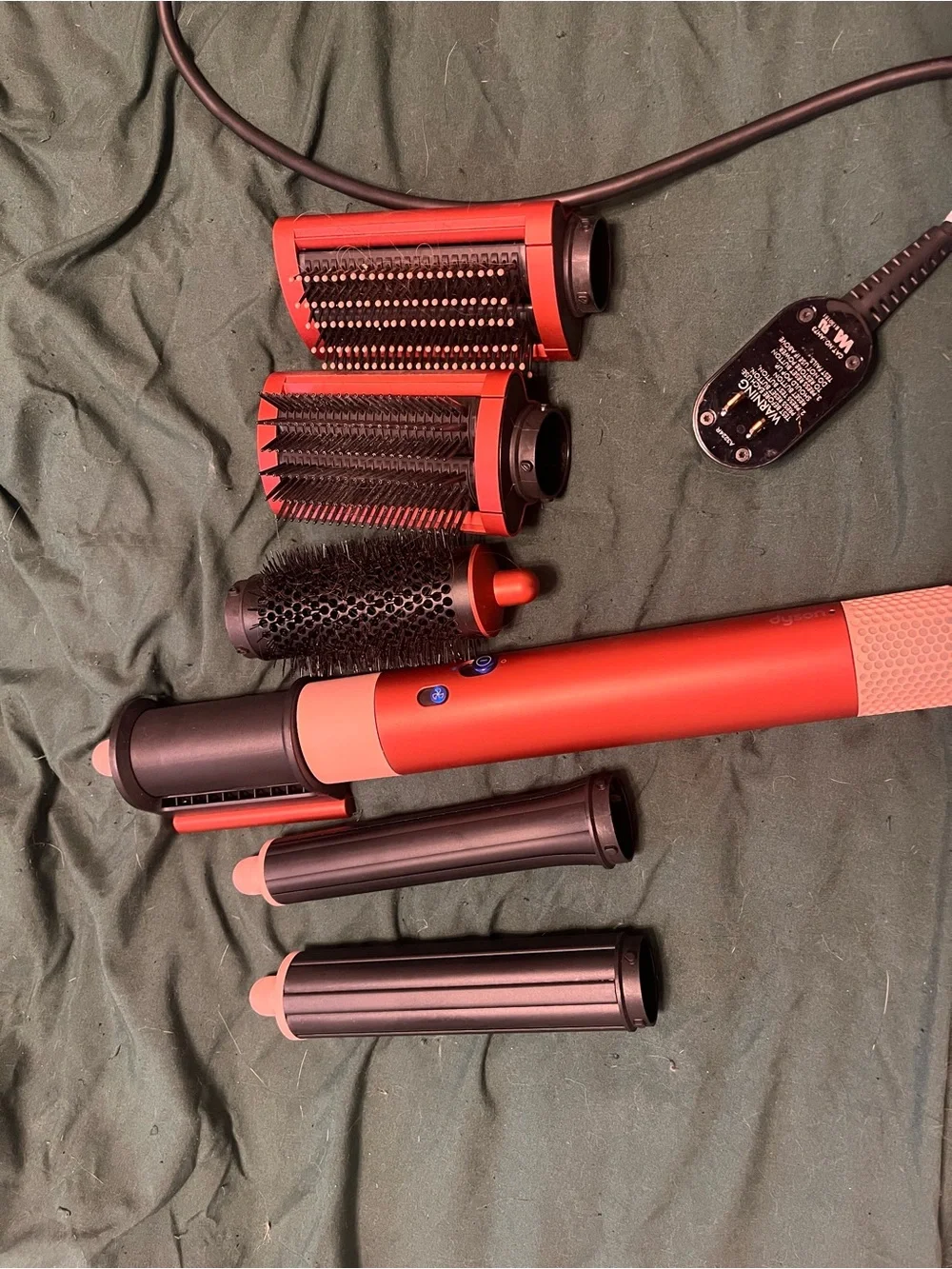 Dyson coral and light pink multi-styler in travel case